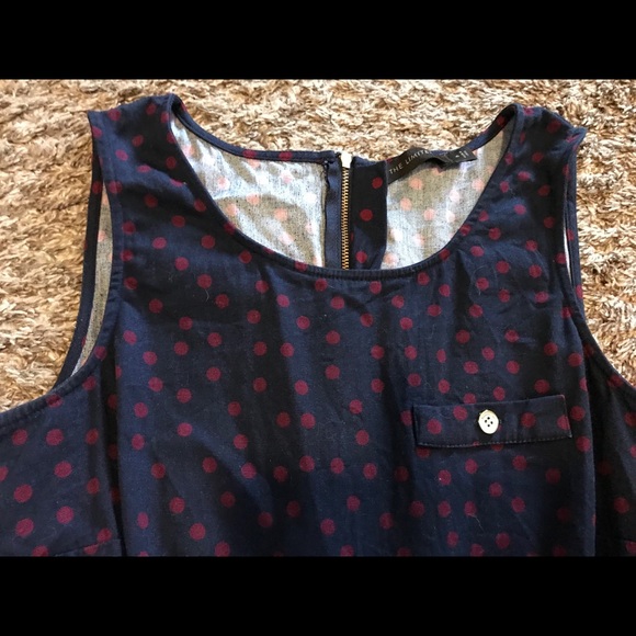 The Limited Navy/Purple Polka Dot Dress Size 4 - Picture 3 of 6